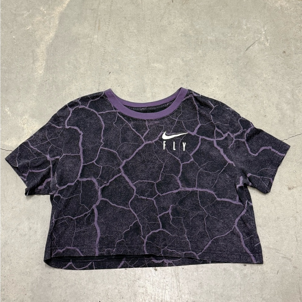 Nike Purple & Black Women’s Large Crop Top Shirt